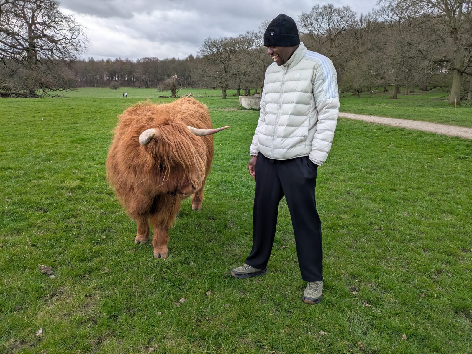 Shlomo Elikplim Dunyo, founder of SyncShot, in a field near Leeds, UK